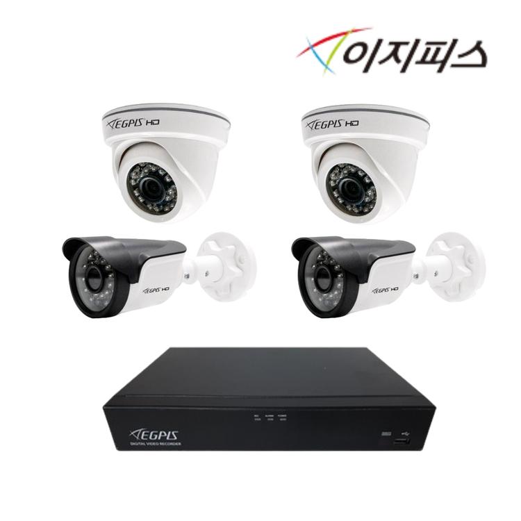 이지피스 CCTV 자가설치 세트 4채널 4대 실내 실외 상품 감시카메라