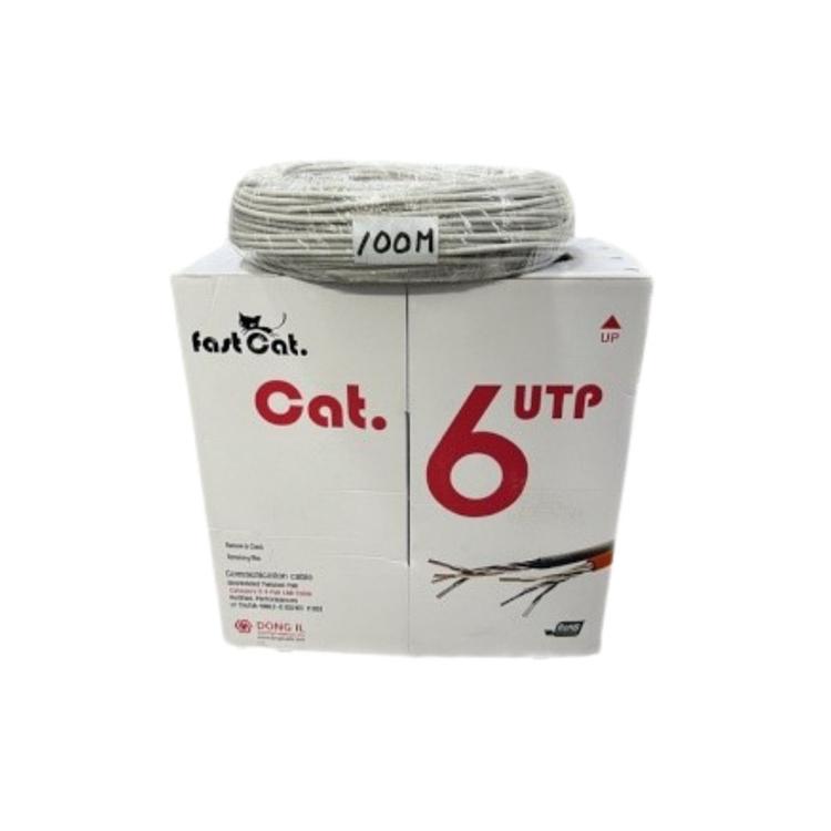 동일전선 UTP 랜선 cat6 그레이 인터넷선 랜케이블 100m 단선