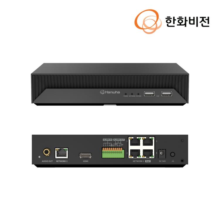 한화테크윈 XRN-426S CCTV 녹화기 800만화소 초소형 NVR 4채널 POE