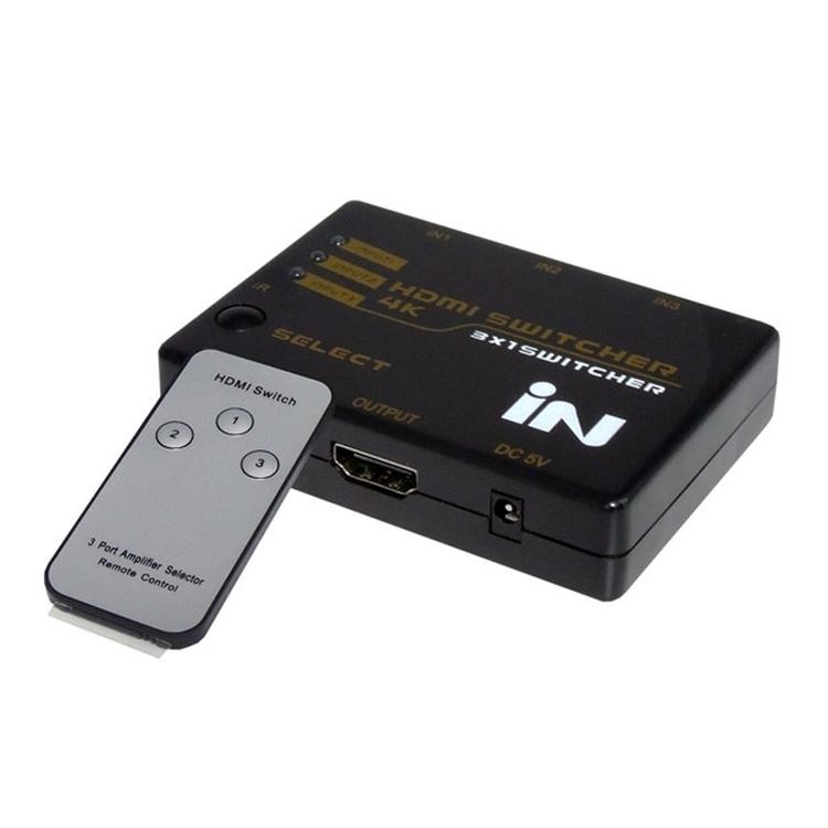 모니터3대연결 HDMI 셀렉터 선택기 무전원 4K 오디오지원 리모컨수신