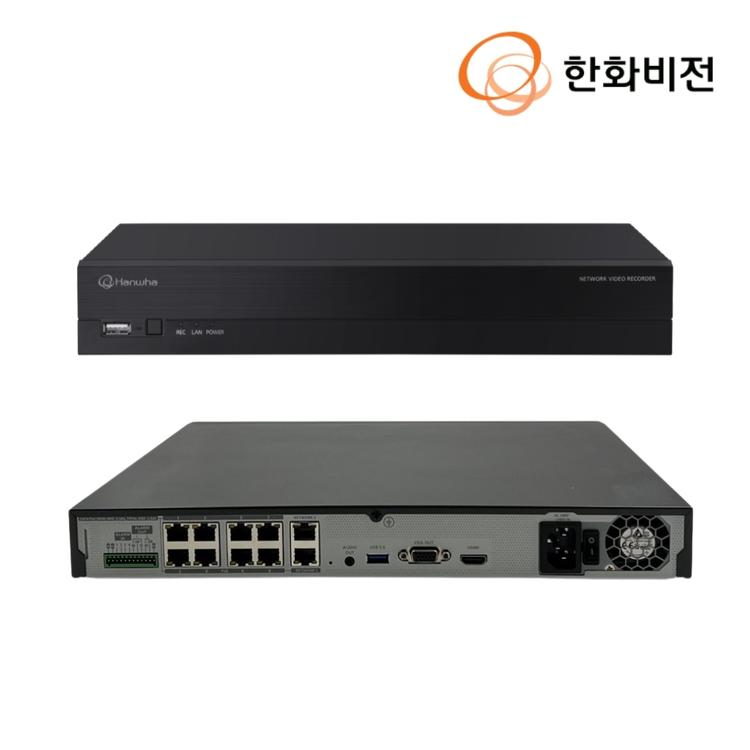 한화테크윈 XRN-820S NVR 8K 8채널 POE CCTV 녹화기 4TB