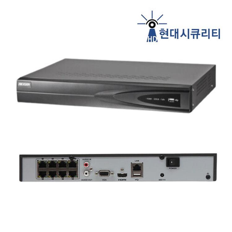 하이크비전 DS-7608NXI-K1/8P NVR 8POE 8채널 CCTV 녹화기
